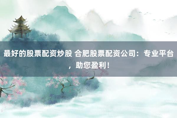 最好的股票配资炒股 合肥股票配资公司：专业平台，助您盈利！