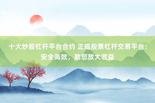 十大炒股杠杆平台合约 正规股票杠杆交易平台：安全高效，助您放大收益