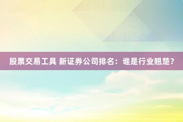 股票交易工具 新证券公司排名：谁是行业翘楚？