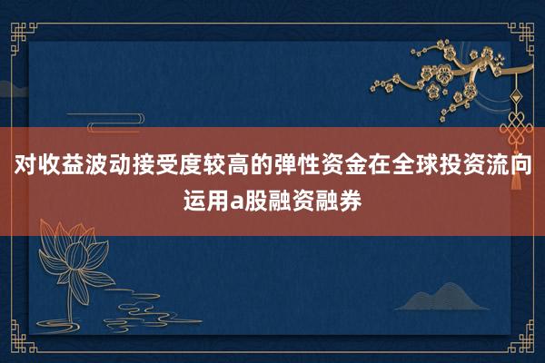 对收益波动接受度较高的弹性资金在全球投资流向运用a股融资融券