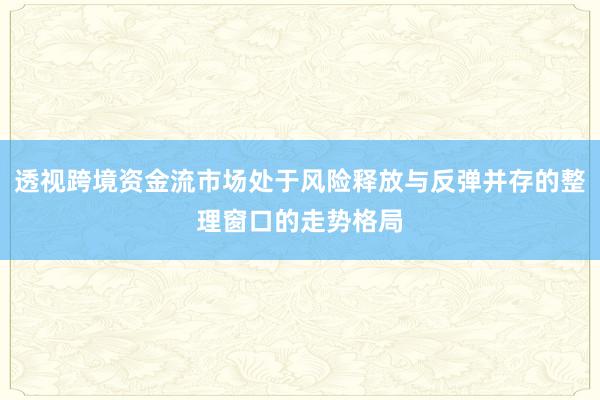 透视跨境资金流市场处于风险释放与反弹并存的整理窗口的走势格局